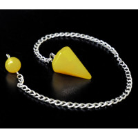 Маятник кам'яний "Пірамідка" Жовтий халцедон