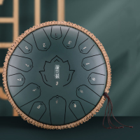 Глюкофон Happy Drum 15 нот Матовый Зелёный Карбоновая сталь