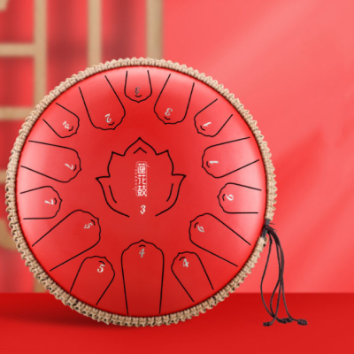 Глюкофон Happy Drum 15 нот Червоний Карбонова сталь