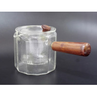 Чайник со стеклянным ситом + деревянная ручка (550ml) термостекло