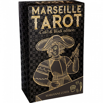 Карты Марсельского Таро в золотом и черном исполнении - Marseille Tarot Gold & Black edition. Lo Scarabeo