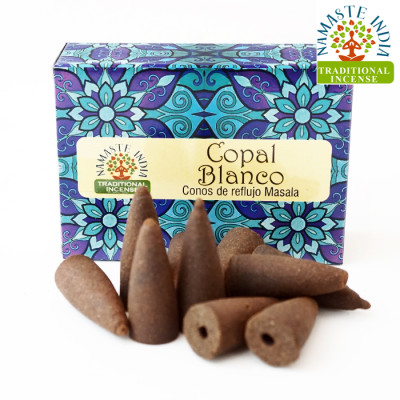 Ароматические конусы Белый ладан Namaste India Back Flow cones White Copal