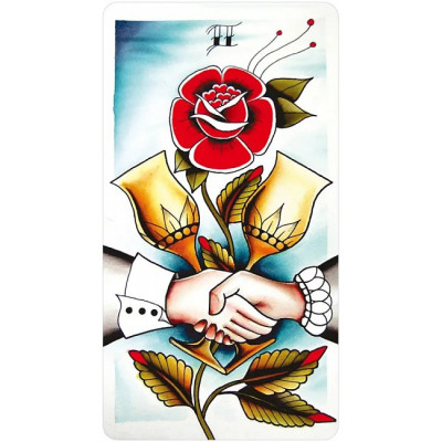 Карты Таро мини Безрамочное Восьми Монет - Eight Coins Tattoo Tarot Borderless Miniature Edition. U. S. Games Systems