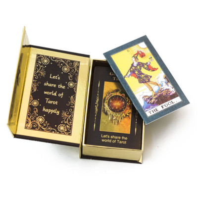 Карты Таро Уэйта Waite's Tarot Cards учебные золото на черном Zen Garden od-30460