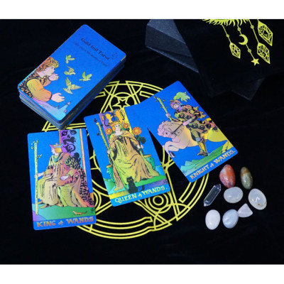 Набор с картами Таро Уэйт Gold foil Tarot blue