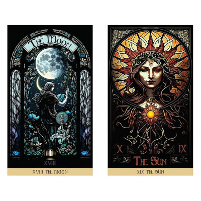 Карты Таро Витражей: Освещённое Путешествие Сквозь Карты - The Stained Glass Tarot: An Illuminated Journey through the Cards. Destiny Books