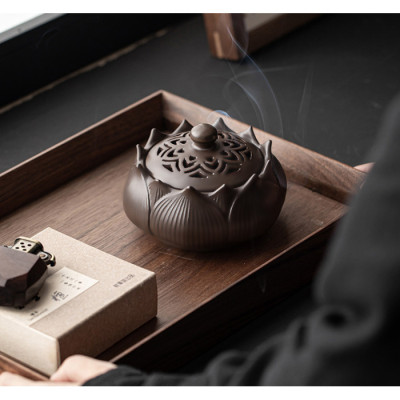 Курильниця підставка для всіх видів благовоній «Лотос» №164 Коричнева