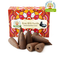Ароматические конусы Роза с ванилью Namaste India Back Flow cones Rose Vanilla