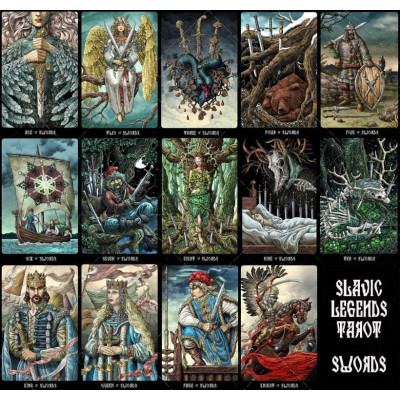 Таро Славянские Легенды (The Slavic Legends Tarot), 12 см, чёрные срезы
